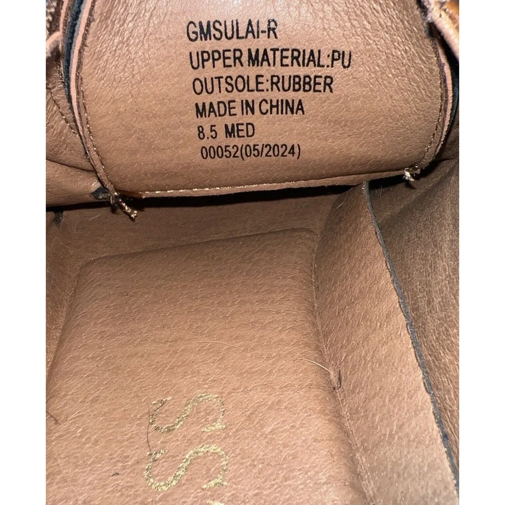 Guess GMSULAI-R Men's 8.5 Cognac Cap Toe Oxford Dress Shoes Brown Lace Up Excell